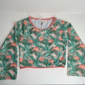 Juicy Couture Pink Flamingo Swim Top Size 14 NWOT